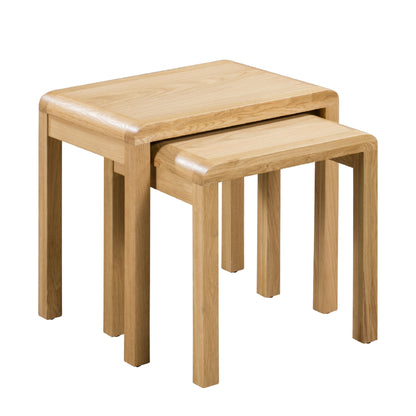 Curve Oak Nest Of 2 Tables