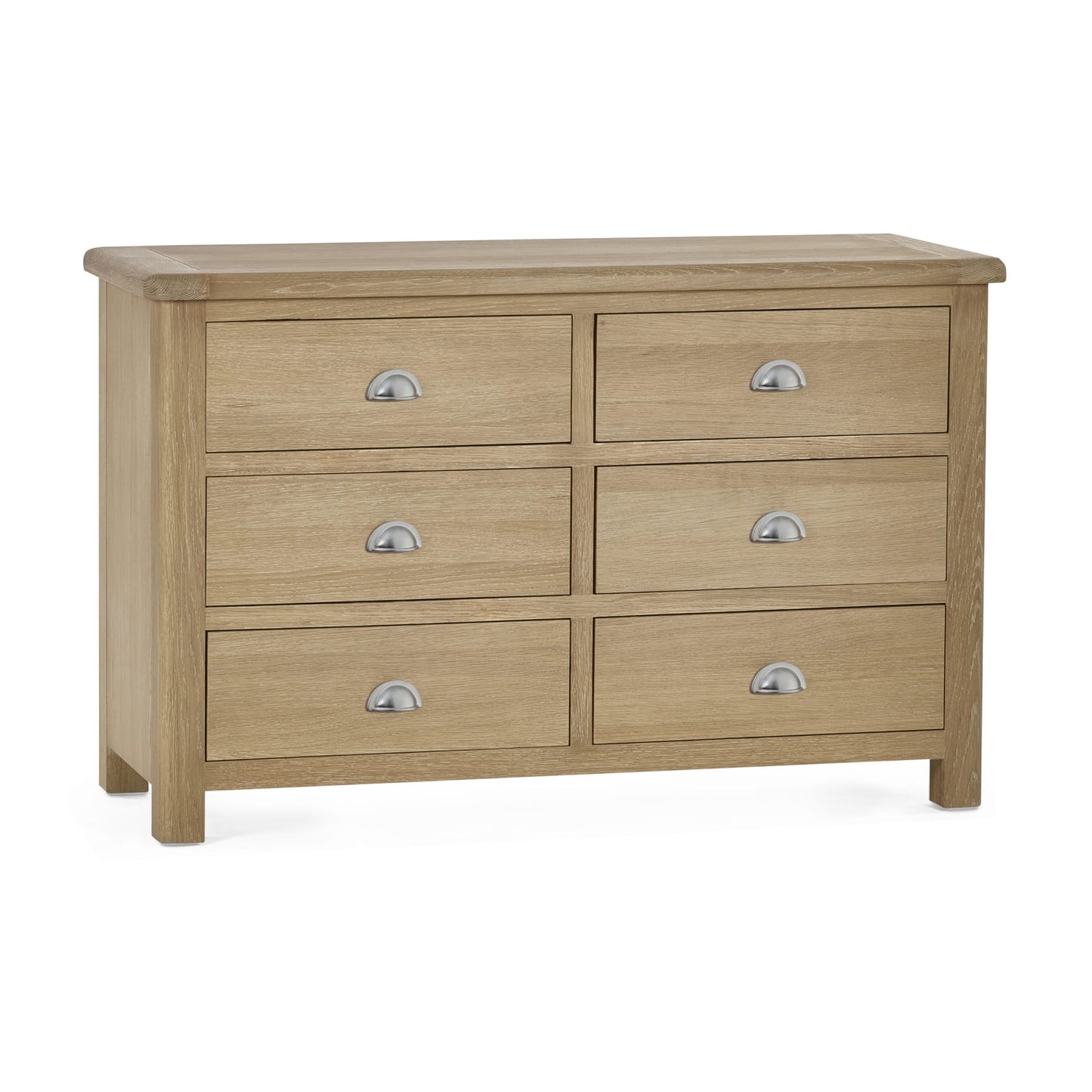 Memphis Limed Oak 6 Drawer Wide Chest