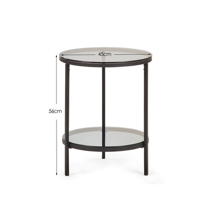 Chicago Circular Side Table With Shelf