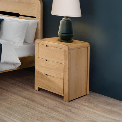 Curve 3 Drawer Bedside