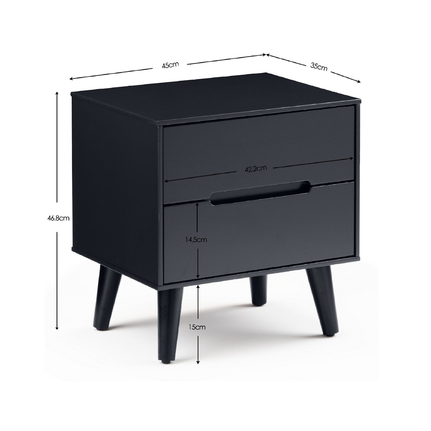 Alicia 2 Drawer Bedside