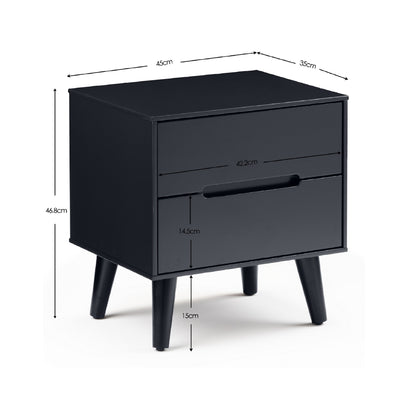Alicia 2 Drawer Bedside
