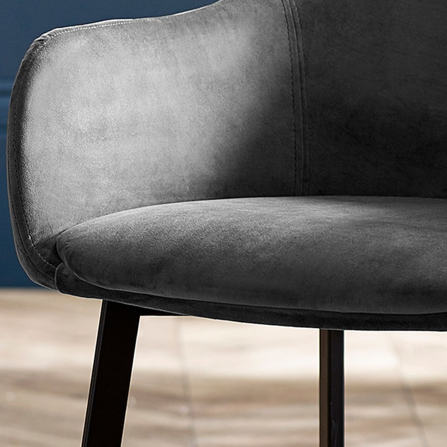 Lima Dining Chair - Grey Velvet