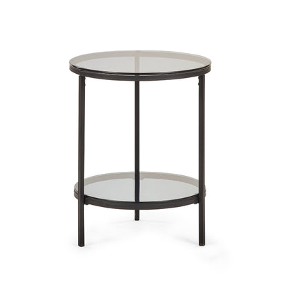 Chicago Circular Side Table With Shelf