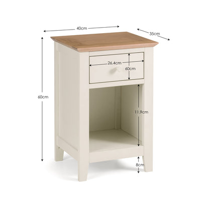 Salerno Shaker 1 Drawer Bedside