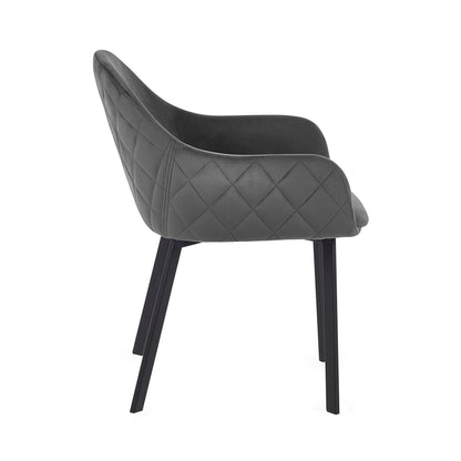 Lima Dining Chair - Grey Velvet