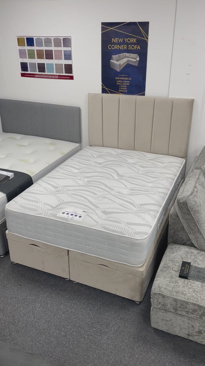 Ottoman Full Bed Set with 54” Headboard & 1000 Pocket Sprung Memory Foam Mattress