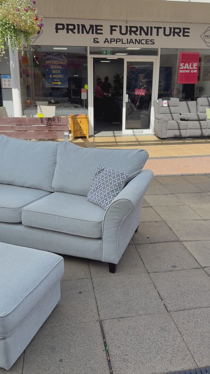 SCS Grey Corner Sofa with Footstool #U1360