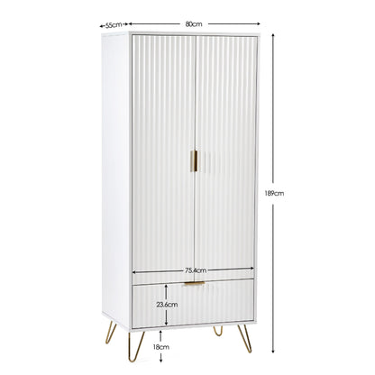 Murano 2 Door 1 Drawer Wardrobe