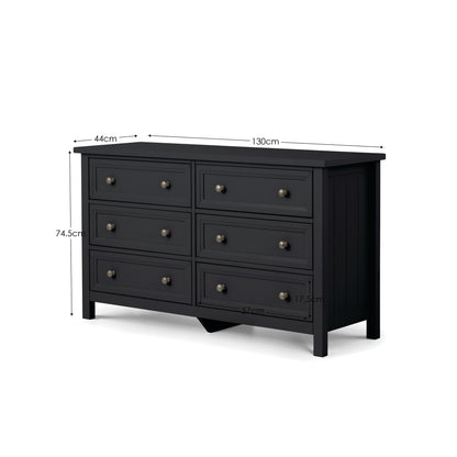 Maine 6 Drawer Wide Chest