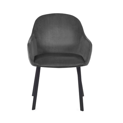 Lima Dining Chair - Grey Velvet