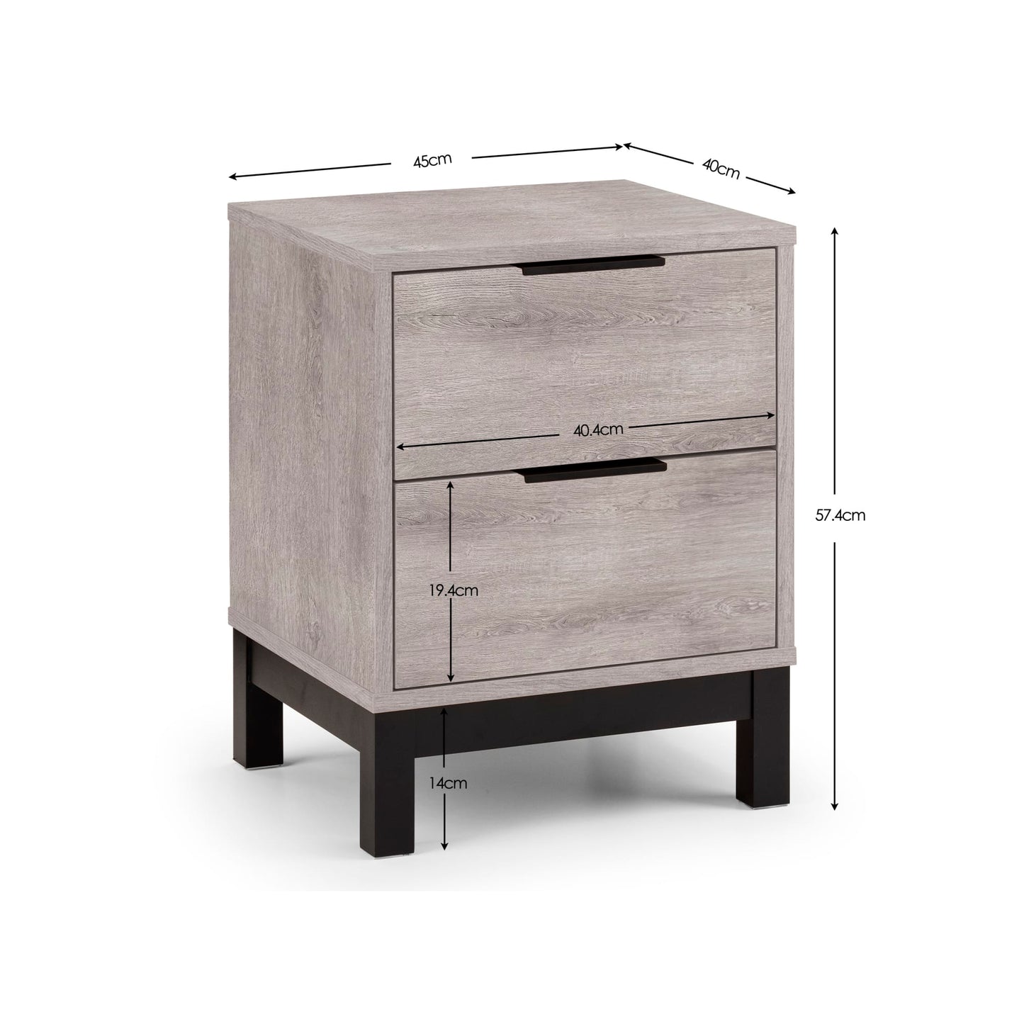 Bali 2 Drawer Bedside