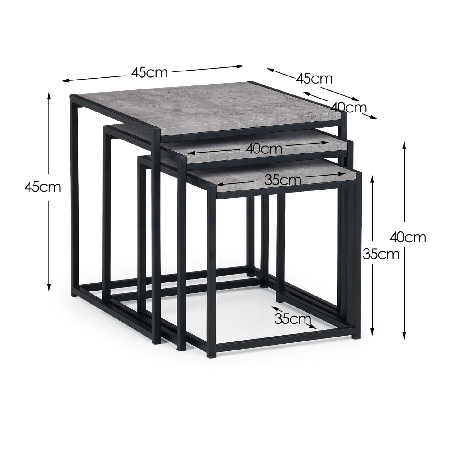 Staten Concrete Nest Of 3 Tables