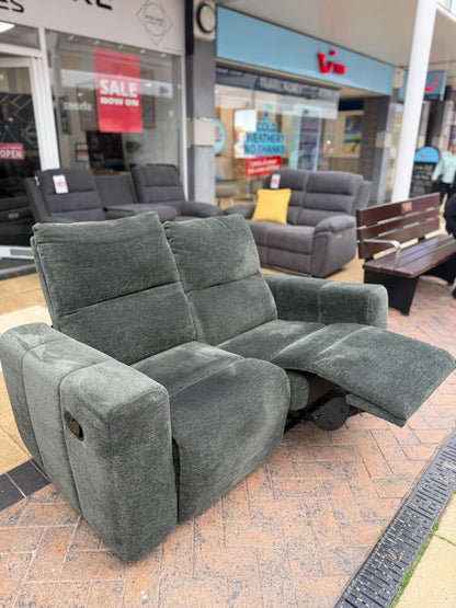 Dark Green Manual 2 seater Recliner Sofa #U1370