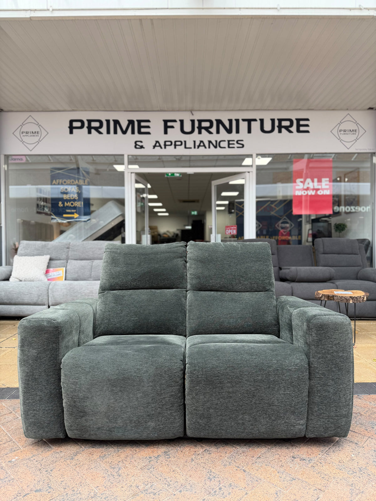 Dark Green Manual 2 seater Recliner Sofa #U1370