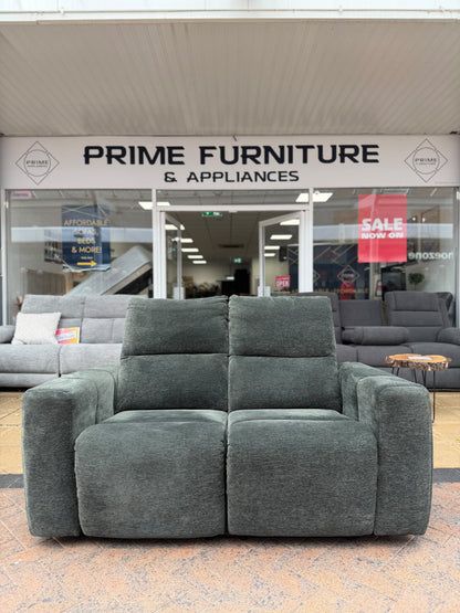 Dark Green Manual 2 seater Recliner Sofa #U1370