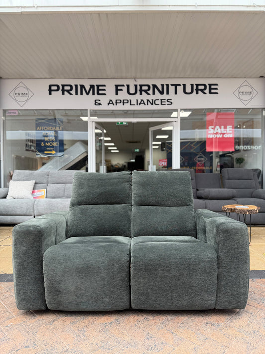 Dark Green Manual 2 seater Recliner Sofa #U1370
