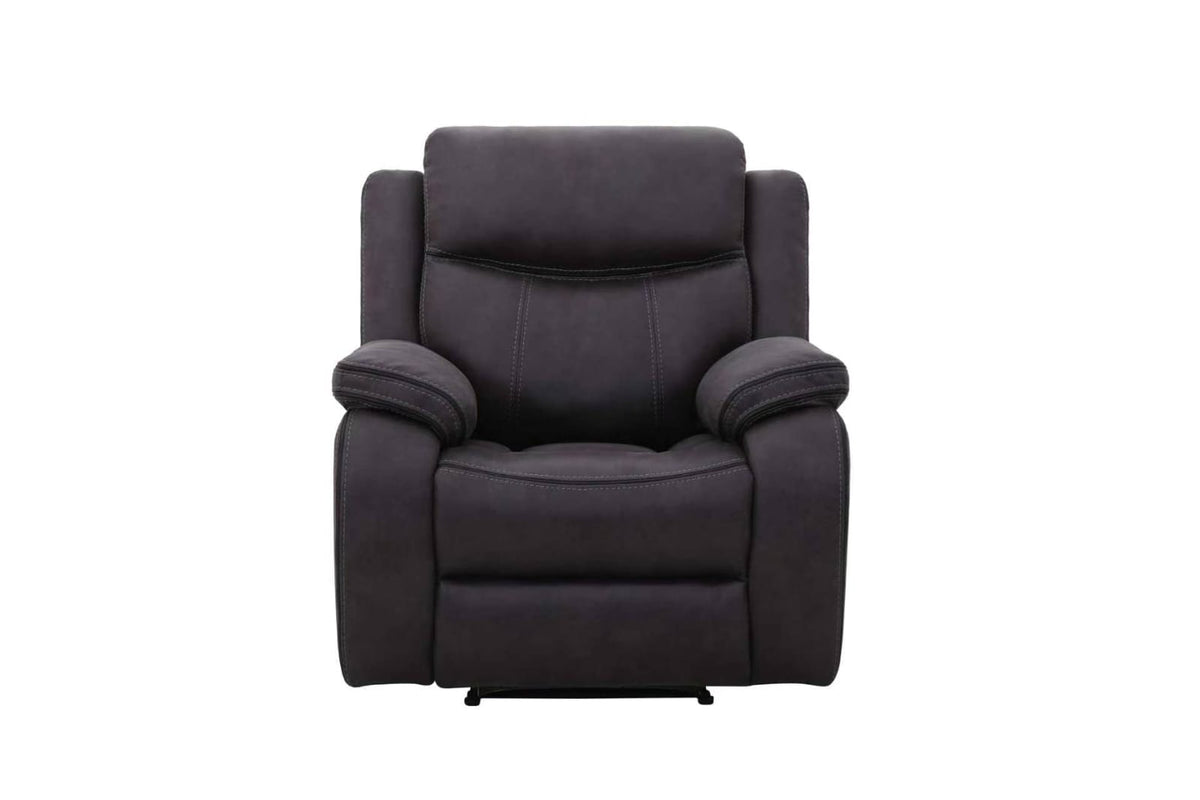 Lotus power recliner armchair in grey, side view