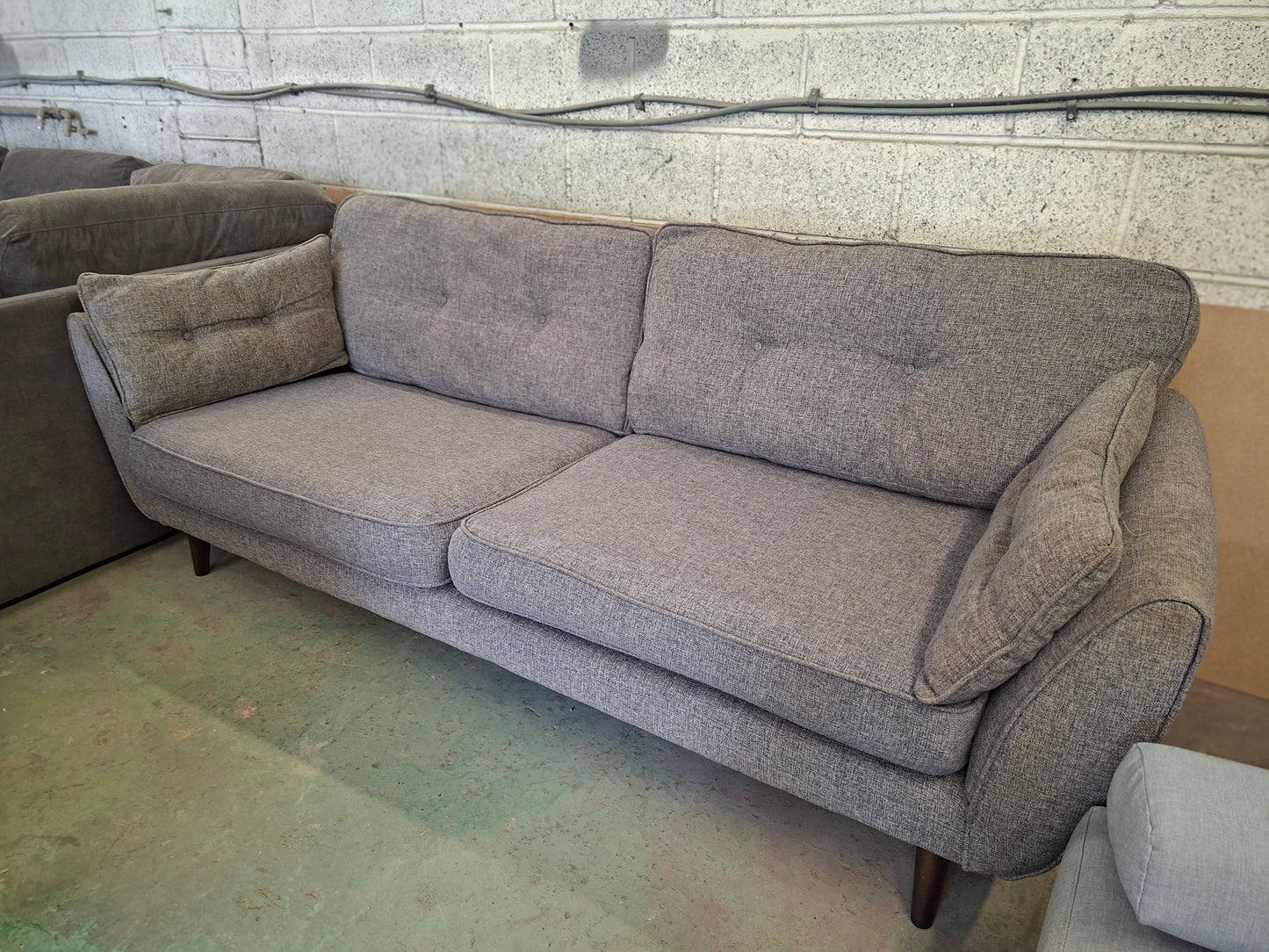 DFS Zinc Fcuk 3 Seater Sofa with Ottoman Footstall #U1309