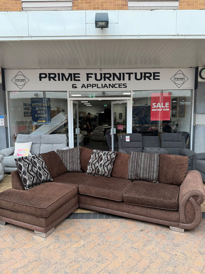 DFS Brown Corner Sofa #U1373