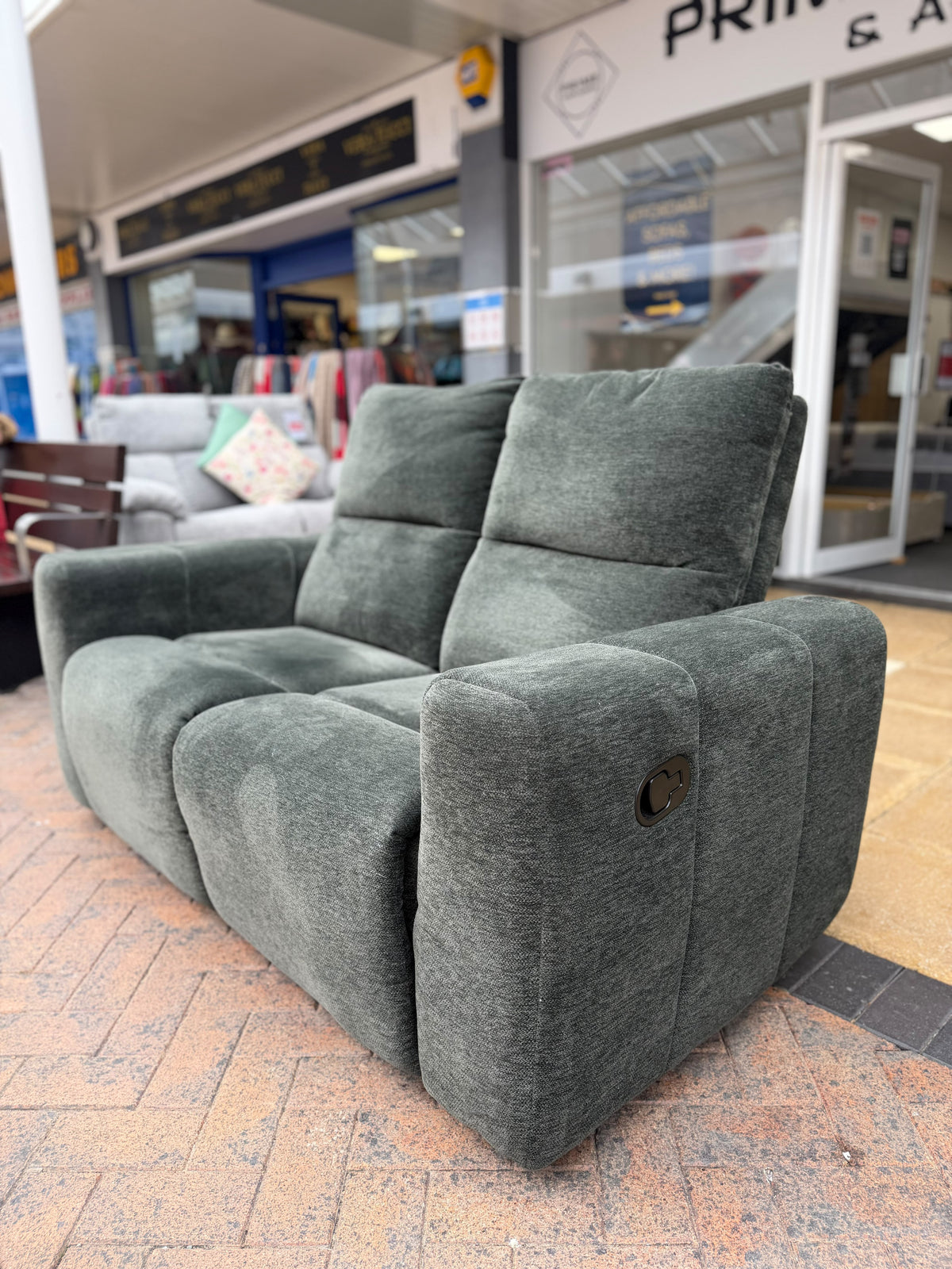 Dark Green Manual 2 seater Recliner Sofa #U1370