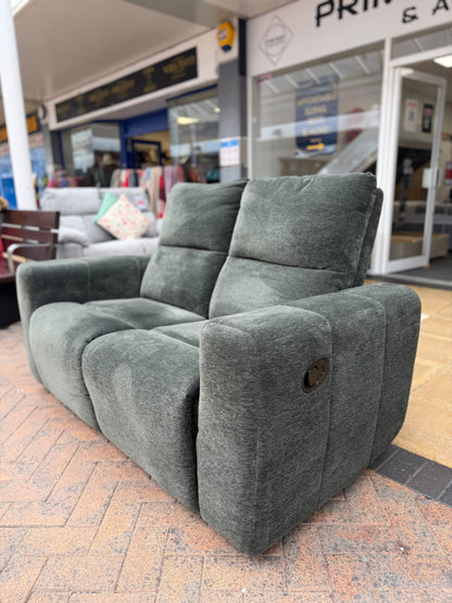 Dark Green Manual 2 seater Recliner Sofa #U1370
