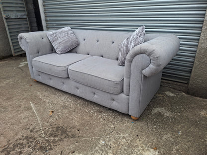 Grey Fabric 2 Seater Chesterfield Sofa #U1315