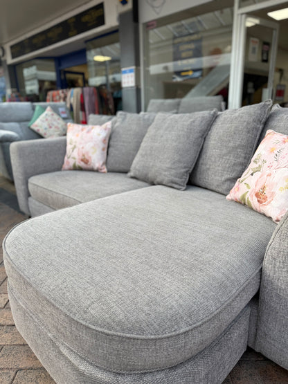 DFS Grey 3 seater Chaise Sofa #U1371