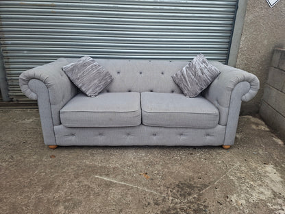 Grey Fabric 2 Seater Chesterfield Sofa #U1315