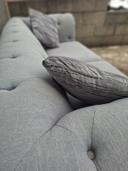 Grey Fabric 2 Seater Chesterfield Sofa #U1315