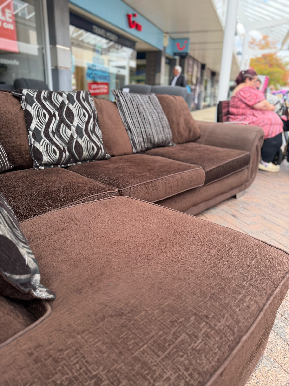 DFS Brown Corner Sofa #U1373