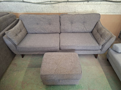 DFS Zinc Fcuk 3 Seater Sofa with Ottoman Footstall #U1309