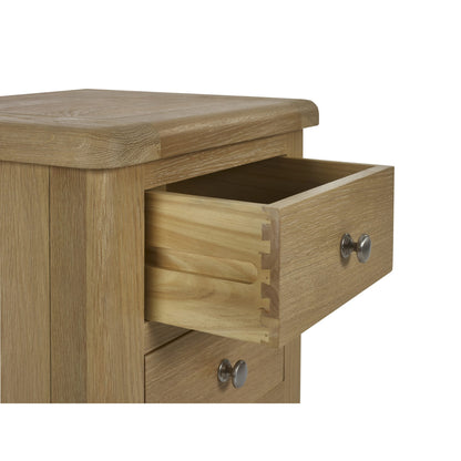 Memphis Limed Oak 3 Drawer Bedside