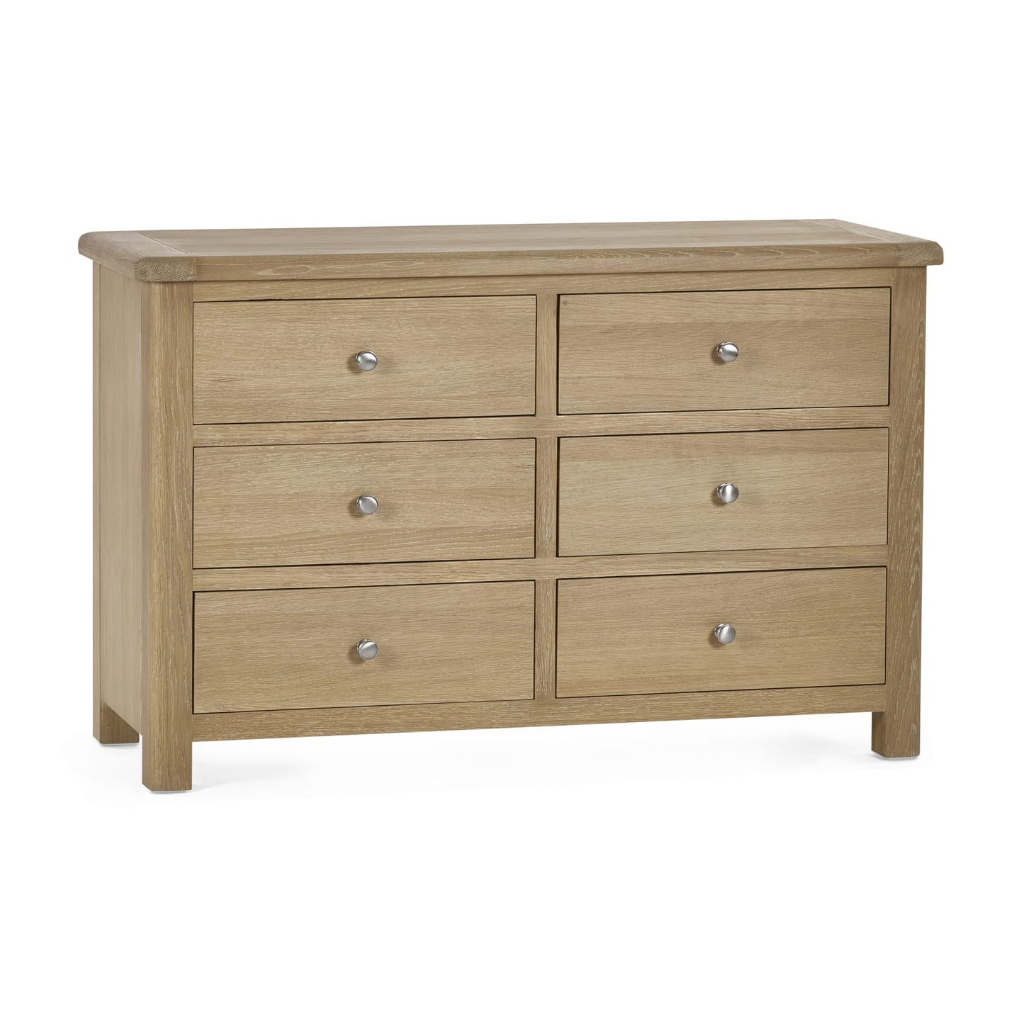 Memphis Limed Oak 6 Drawer Wide Chest