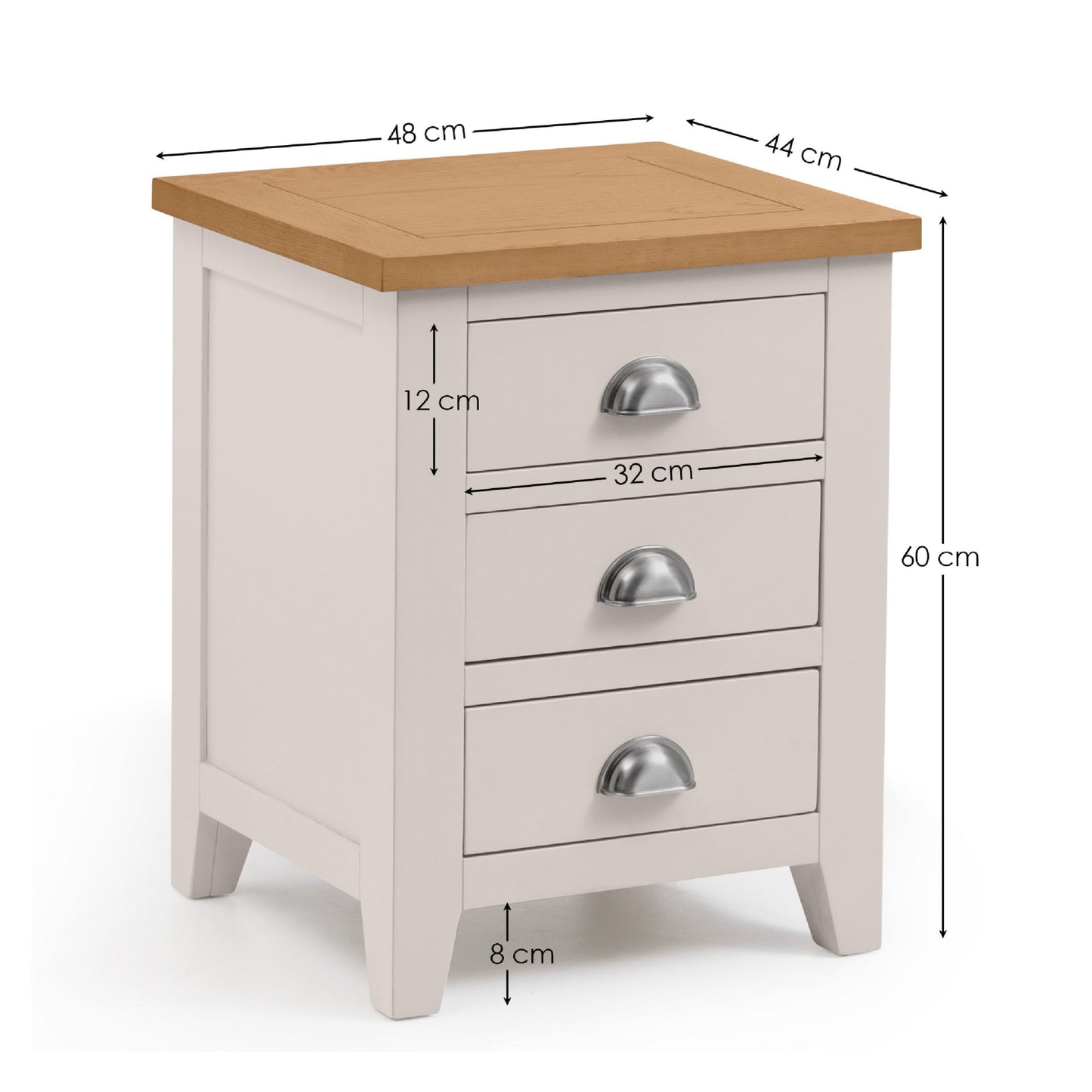 Richmond 3 Drawer Bedside