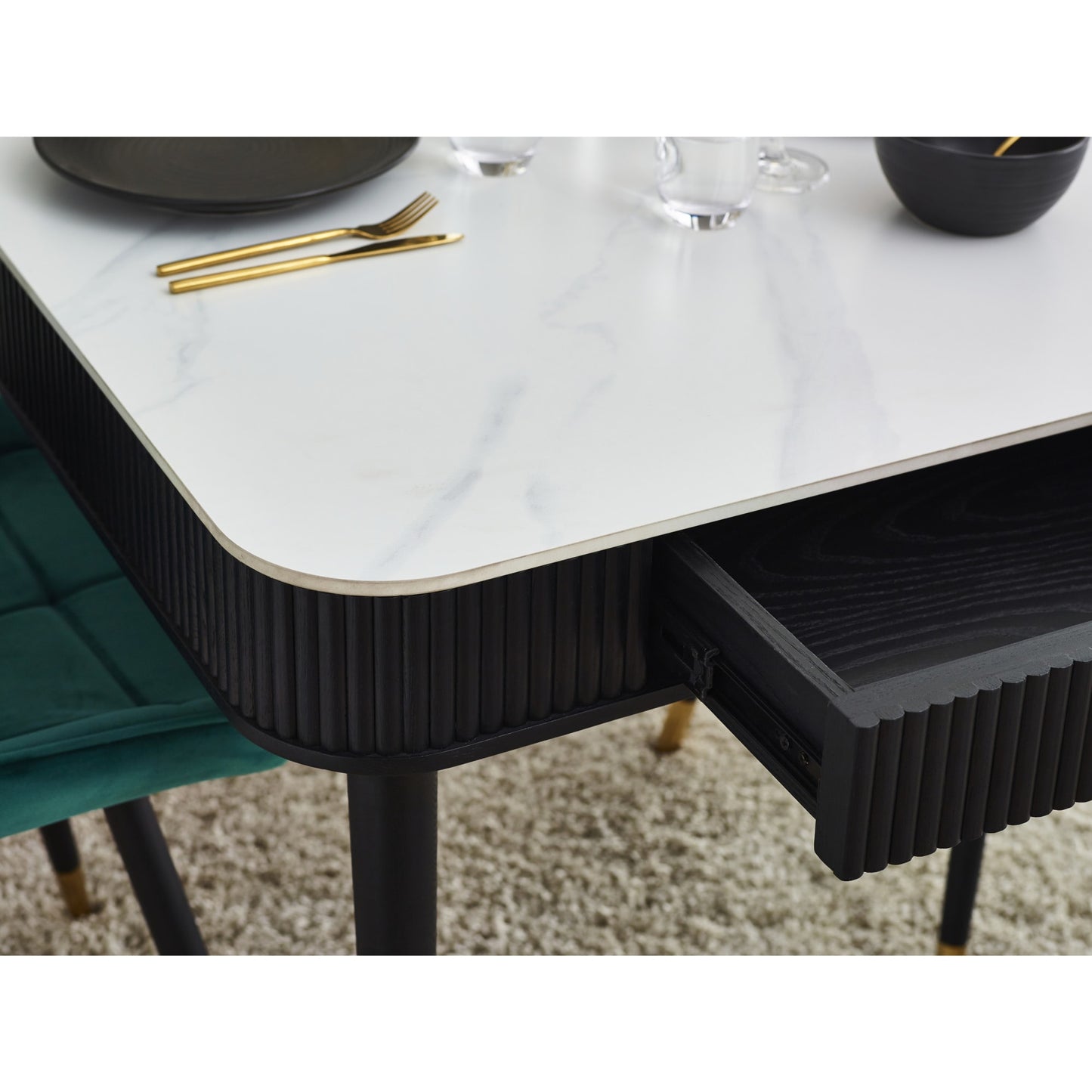Louis Dining Table With Drawers