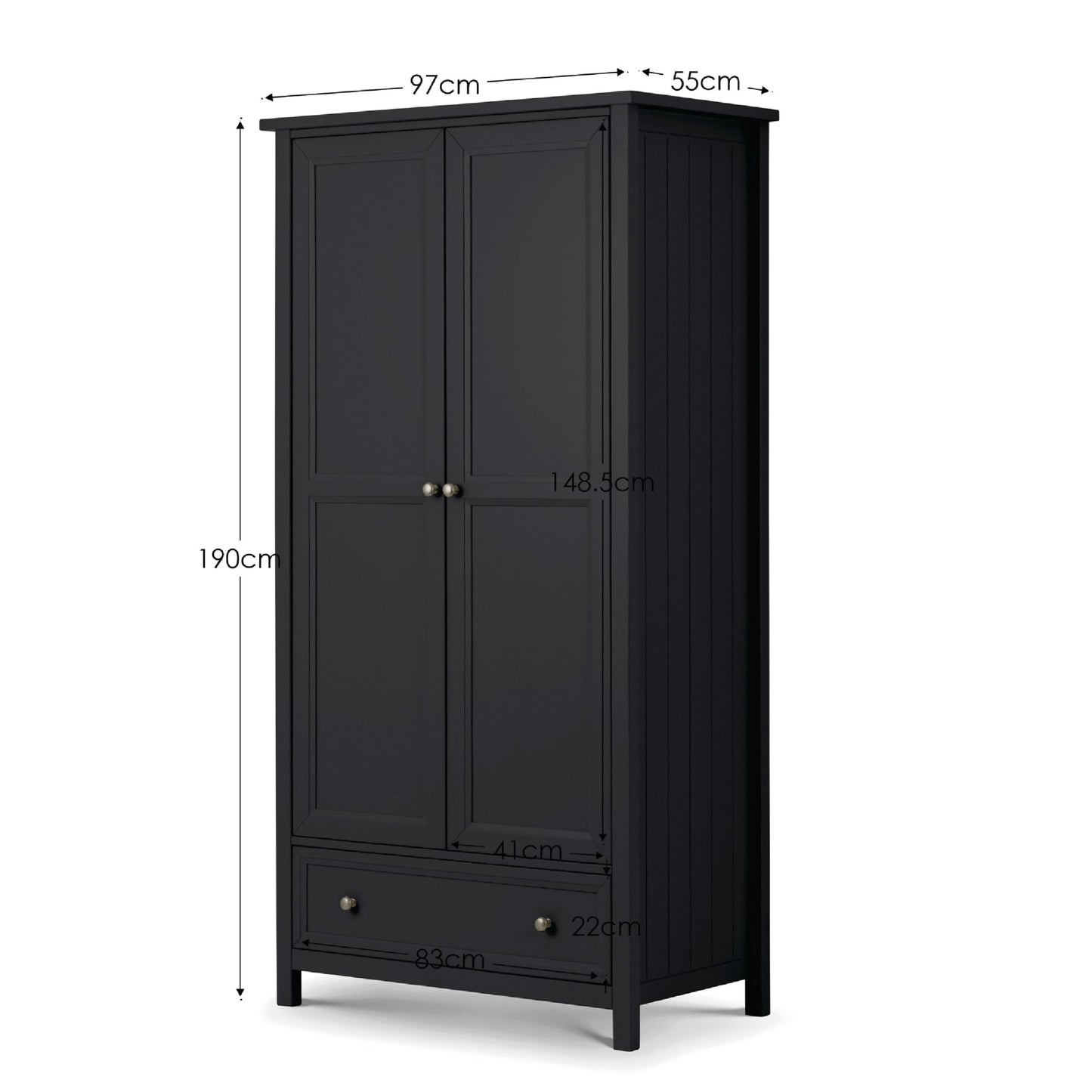 Maine 2 Door Combination Wardrobe