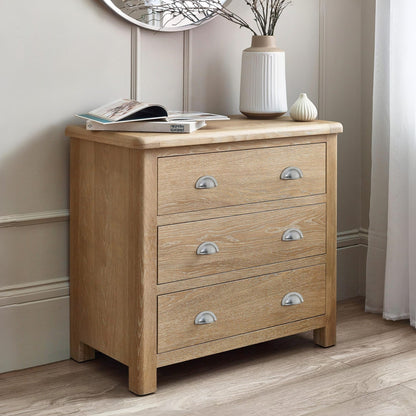 Memphis Limed Oak 3 Drawer Chest