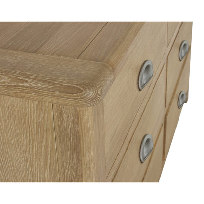 Memphis Limed Oak 6 Drawer Wide Chest