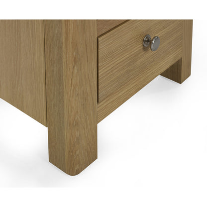 Memphis Limed Oak 3 Drawer Bedside