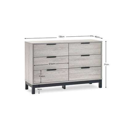 Bali 6 Drawer Wide Chest