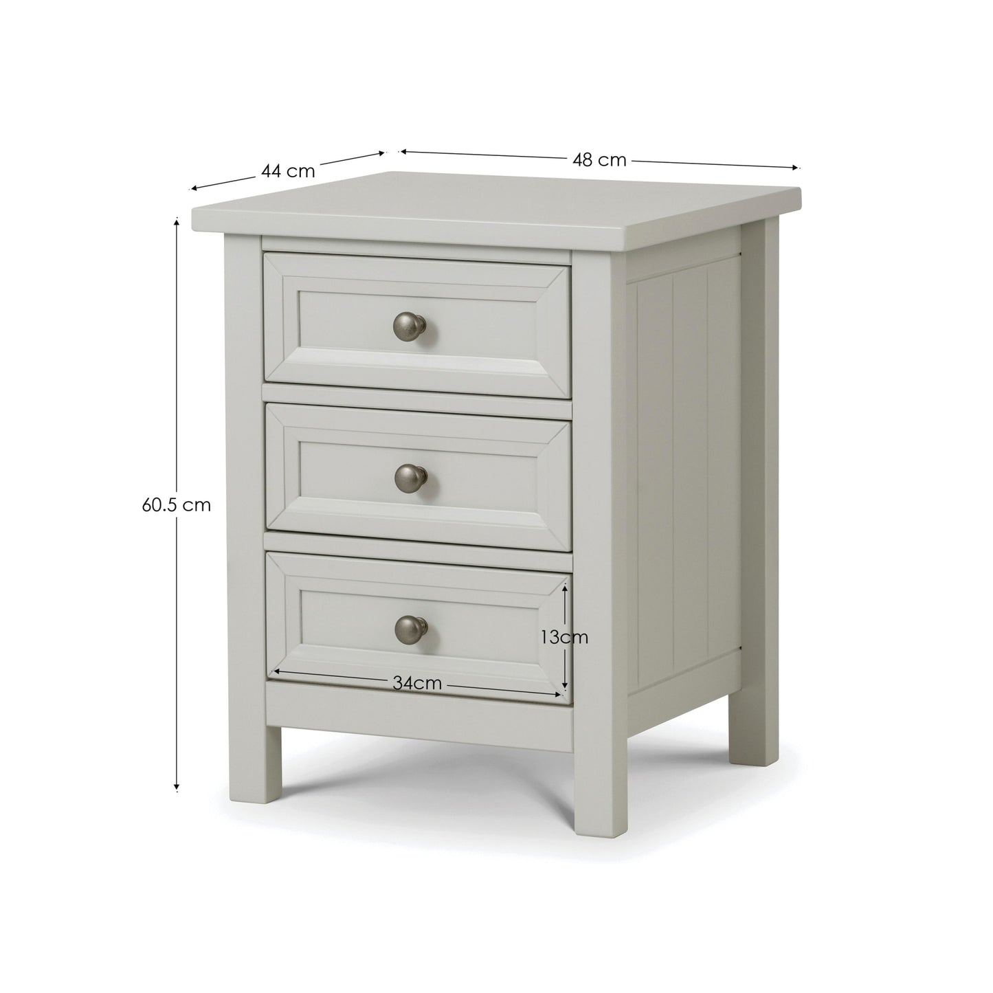 Maine 3 Drawer Bedside
