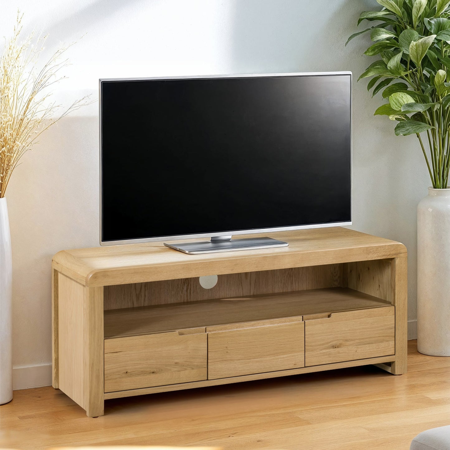 Curve Oak Tv Unit