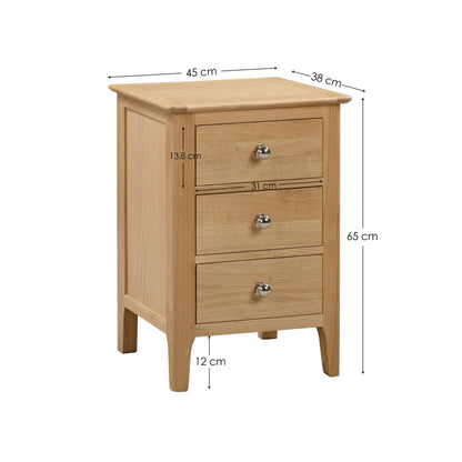 Cotswold 3 Drawer Bedside