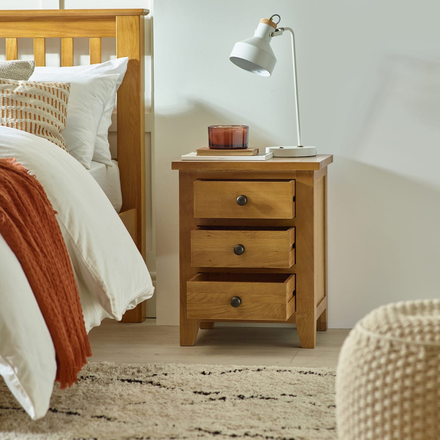 Marlborough 3 Drawer Bedside