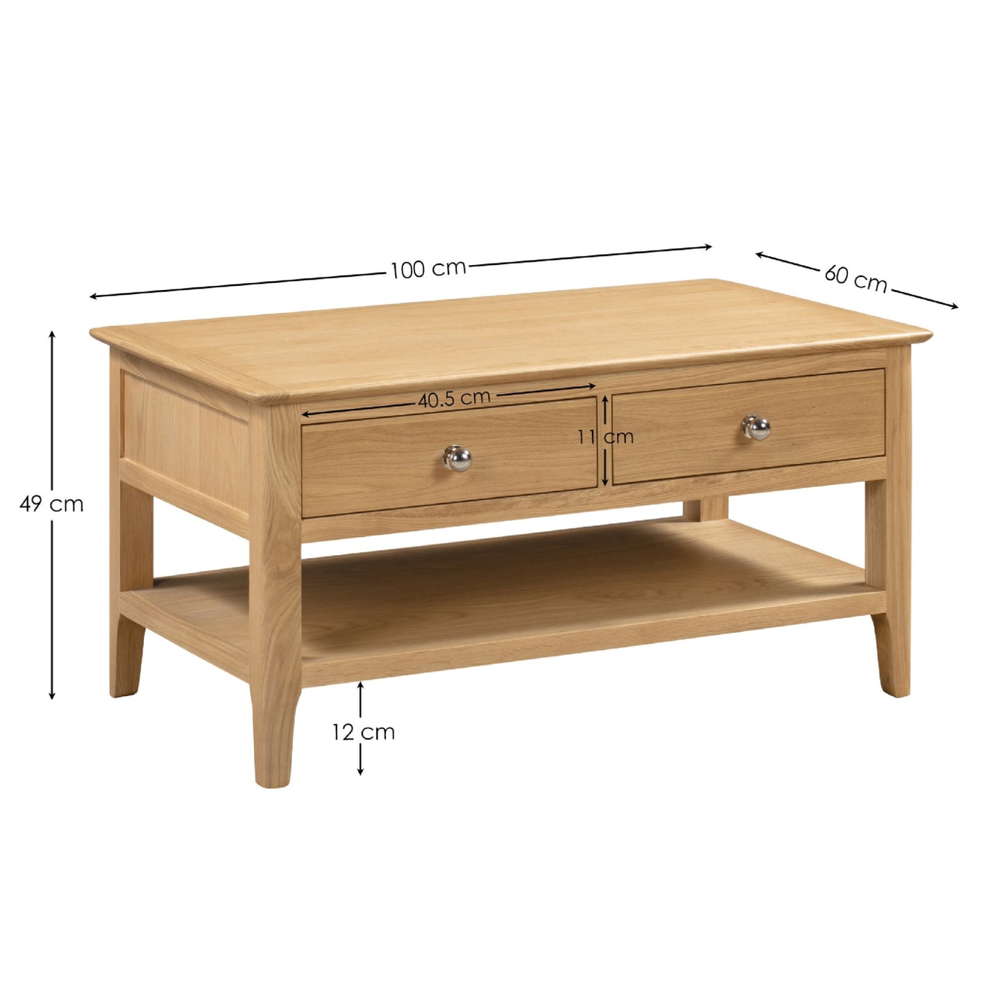 Cotswold Coffee Table With 2 Drawers