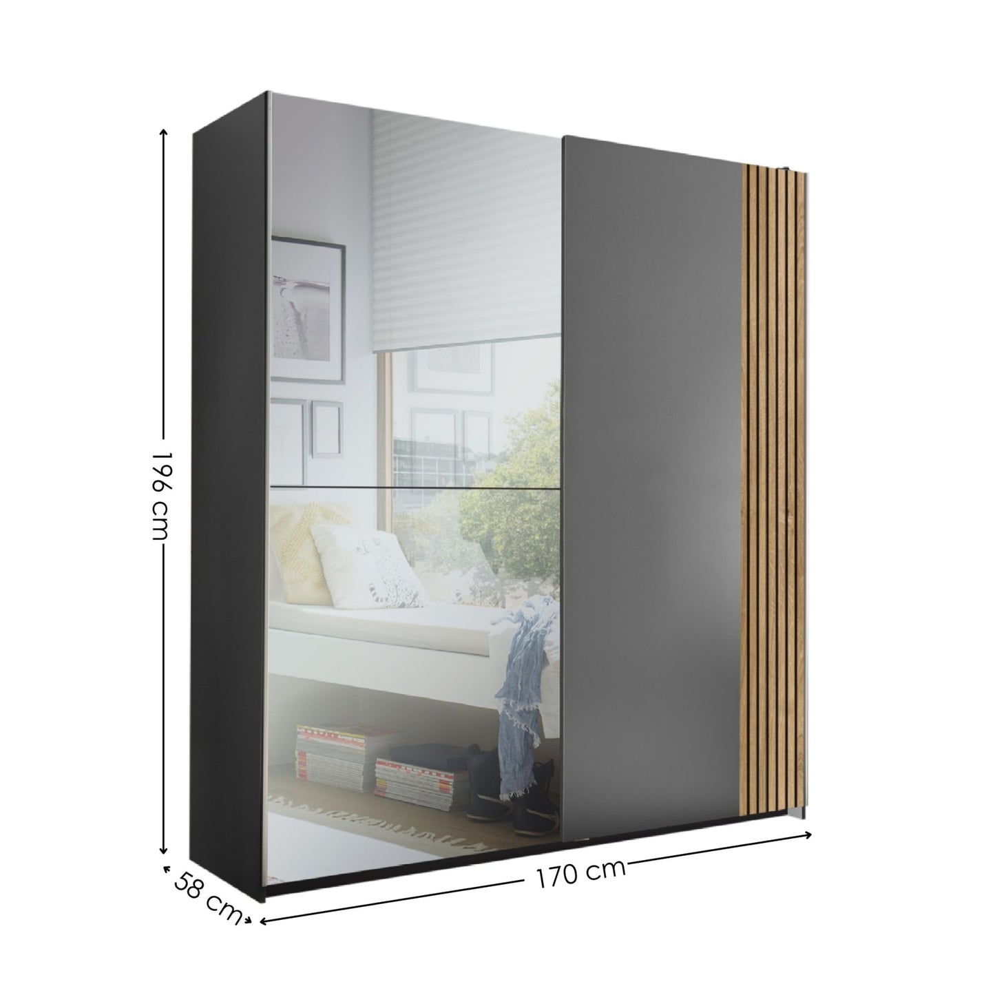 Berno Sliding Door Wardrobe With Mirror