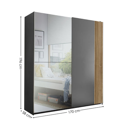 Berno Sliding Door Wardrobe With Mirror