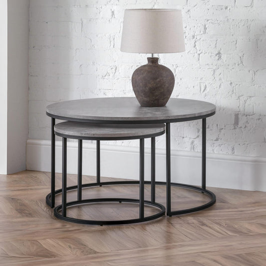 Staten Concrete Round Nesting Coffee Table