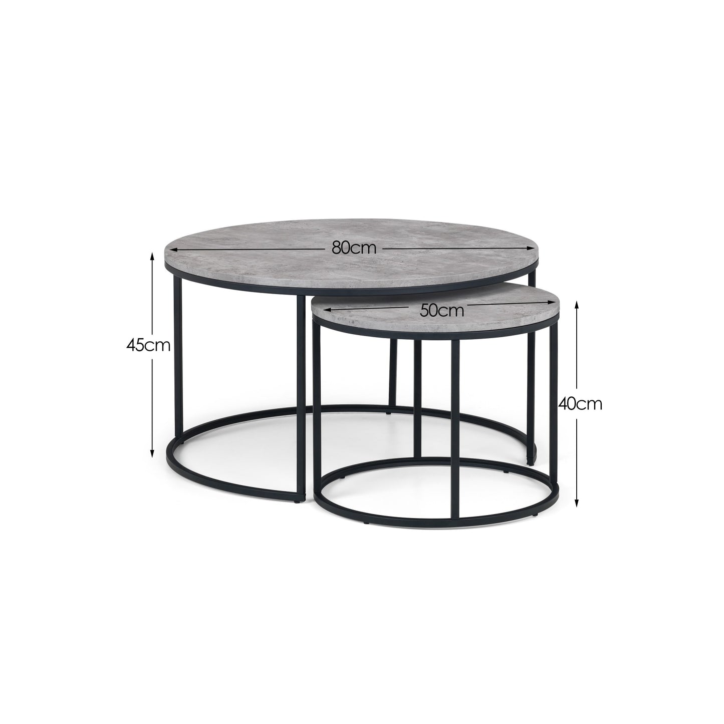 Staten Concrete Round Nesting Coffee Table